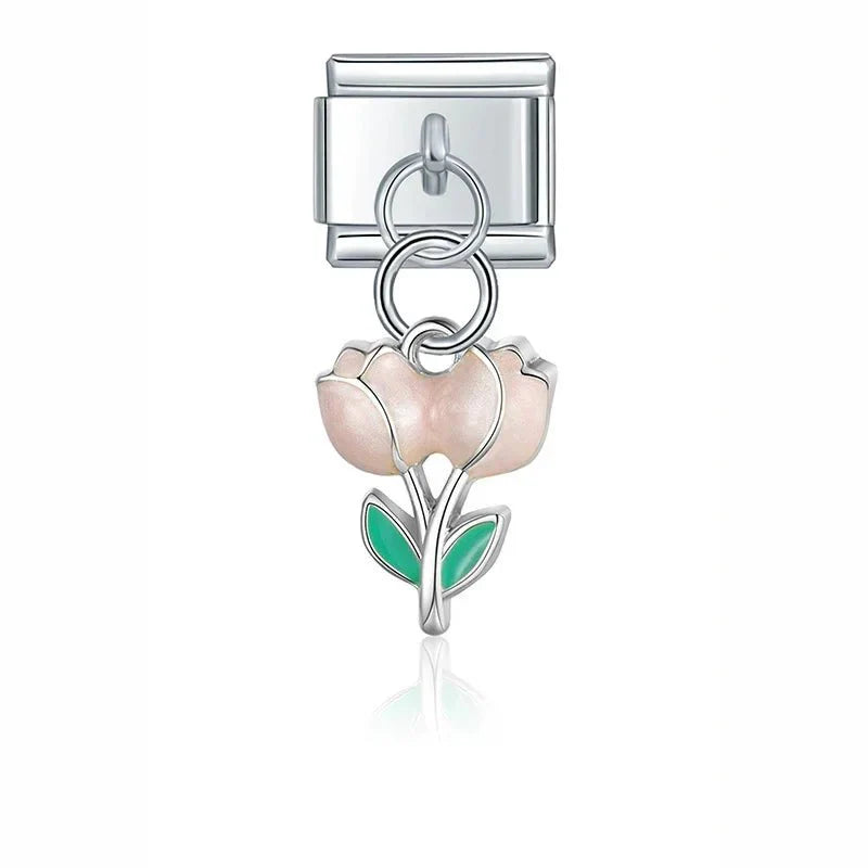 Tulipan Rosa Colgante - Charm