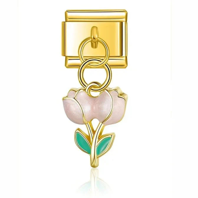 Tulipan Rosa Colgante - Charm